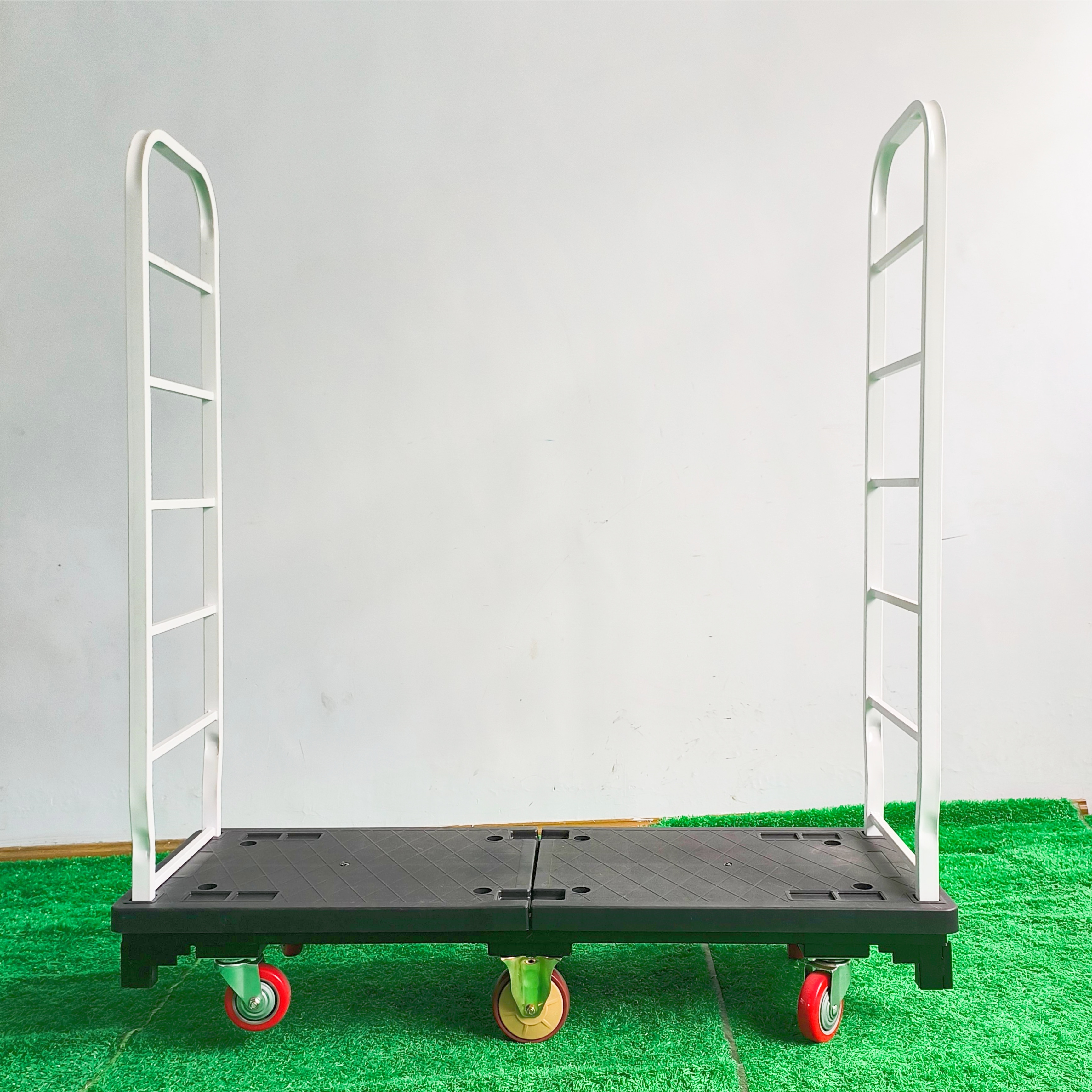 Japanese Style Cart Durable 6-Wheel Trolley Cart Supermarket Foldable U-Boat Hand Trucks Detachable