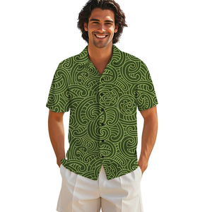 Elei polinesiano Design tribale personalizzato All-match traspirante Casual alla moda camicia con bottoni da uomo - Product Image 4