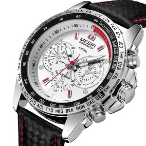 Montres à quartz pour hommes <span class=keywords><strong>Megir</strong></span> 1010 à bas <span class=keywords><strong>prix</strong></span>, Reloj Montres Homme, bracelet en cuir de luxe, <span class=keywords><strong>montre</strong></span> étanche pour homme, cadeau pour homme, Uhr - Product Image 1