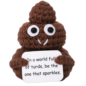 Crochet Poop Plush Toy Washed Super Soft <strong>Funny</strong> Gag <strong>Gift</strong> <strong>for</strong> <strong>Brother</strong> Dad Friends Teen Boys PP Cotton Stress Relief Office Decor - Product Image 1
