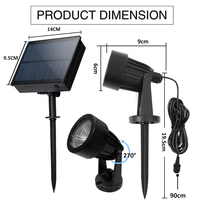 Éclairage de jardin multi-RVB à changement de couleur Lampes de paysage étanches à énergie solaire Projecteur solaire décoratif réglable pour l'extérieur