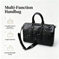 Sac messager jaune en PU vintage à motif losanges géométriques avec fermeture éclair, style streetwear américain, sac de voyage portable unisexe pour l'été