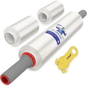 X-<b>Wrap</b> Stretch <b>Wrap</b> 15 In X 1000 Ft With 2 Mini Rolls 4 In X 400 Ft Universal Handle Safety Cutter 1800 Ft Total - Product Image 1