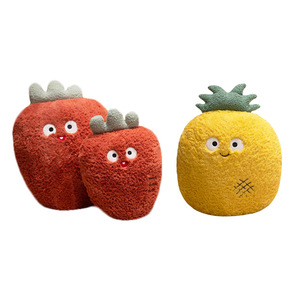 Jouets en peluche mignons en forme de fruits (fraise, <span class=keywords><strong>poire</strong></span>, citron) avec visage pour enfants, cadeau pour bébé, décoration intérieure, nouveau jouet en peluche fruit. - Product Image 2