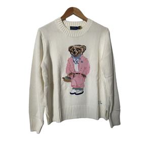 Высококачественные фабричные кашемировые пуловеры, Свитера с узором медведя, вязаная уличная одежда для зимы с логотипом спереди - Product Image 2