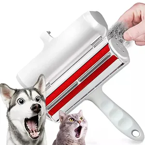 Rolo removedor de pelo para animais de estimação, rolo para remover pelos de cachorros e gatos, com base de autolimpeza