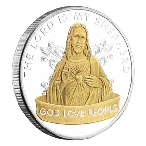 Moneta Commemorativa 'Dio Ama le Persone' con 'Il <span class=keywords><strong>Signore</strong></span> è il <span class=keywords><strong>Mio</strong></span> Pecoraio', Regalo in 5 Colori, Scegli la Moneta della Sfida con Croce - Product Image 5