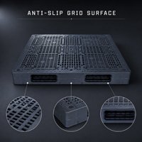 Palette Euro en plastique renforcé d'acier, grille HDPE, entrée 4 directions, pour charges lourdes, rayonnage, stockage entrepôt, chariot élévateur, chariot à palettes, ISO9001