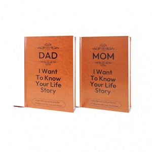 Carnet en cuir personnalisé « Raconte-moi ton histoire, maman » pour papa, Héritage familial, 100 pages, couverture rigide, format A5 - Product Image 1