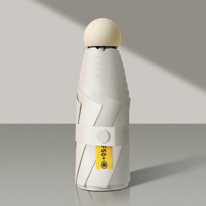 Logo Personnalisé Nouveau Design Oem Promotionnel <span class=keywords><strong>Parasol</strong></span> Capsule de Poche Portable Protection Uv <span class=keywords><strong>Petit</strong></span> Parapluie <span class=keywords><strong>Beige</strong></span> 8 Côtes Mini 5 Pliant - Product Image 5