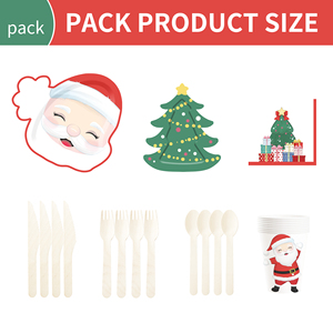 DAMAI Newly Special-shaped Christmas Tree and Santa Claus Themed Paper Plates Cups and Napkins for Christmas Party Supply - Product Image 6
