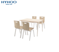 Table de cantine mobile en bois Offre Spéciale 4 places chaise meubles table à manger