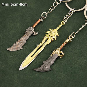 Porte-clés <span class=keywords><strong>God</strong></span> of <span class=keywords><strong>War</strong></span> Lames du Chaos Kratos Marteau de Thor <span class=keywords><strong>Ragnarok</strong></span> Mini figurine d'action Hache - Product Image 2