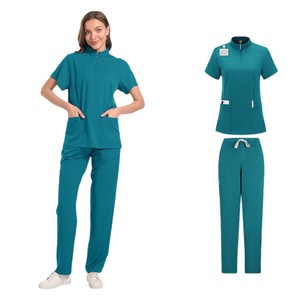 Unisex Stretch <b>Scrub</b> Suit Split Set Moisture Wicking Quick Dry Hospital Uniform For Doctors And Scrubbers S XXL - Product Image 5