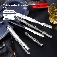 Pince à glace et clip en acier inoxydable épaissi antidérapant pour glaçons, fruits et sucre - Petite taille, usage commercial