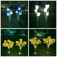 2024 nouveau Design étanche extérieur jardin pelouse chemin solaire LED fée tulipe fleurs noël chaîne piquet lumières