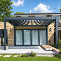 Bioklimatische Aluminium-Motorpergola mit einziehbarem Lamellendach, wasserdicht, UV-beständig, für Garten, Terrasse und Freizeitbereich