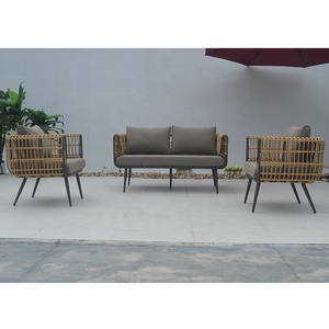 Juego de muebles de sofá de ratán para jardín al aire libre de aluminio para sala de estar, patio, Hotel, silla de cuerda, muebles de <span class=keywords><strong>Ratan</strong></span> - Product Image 4