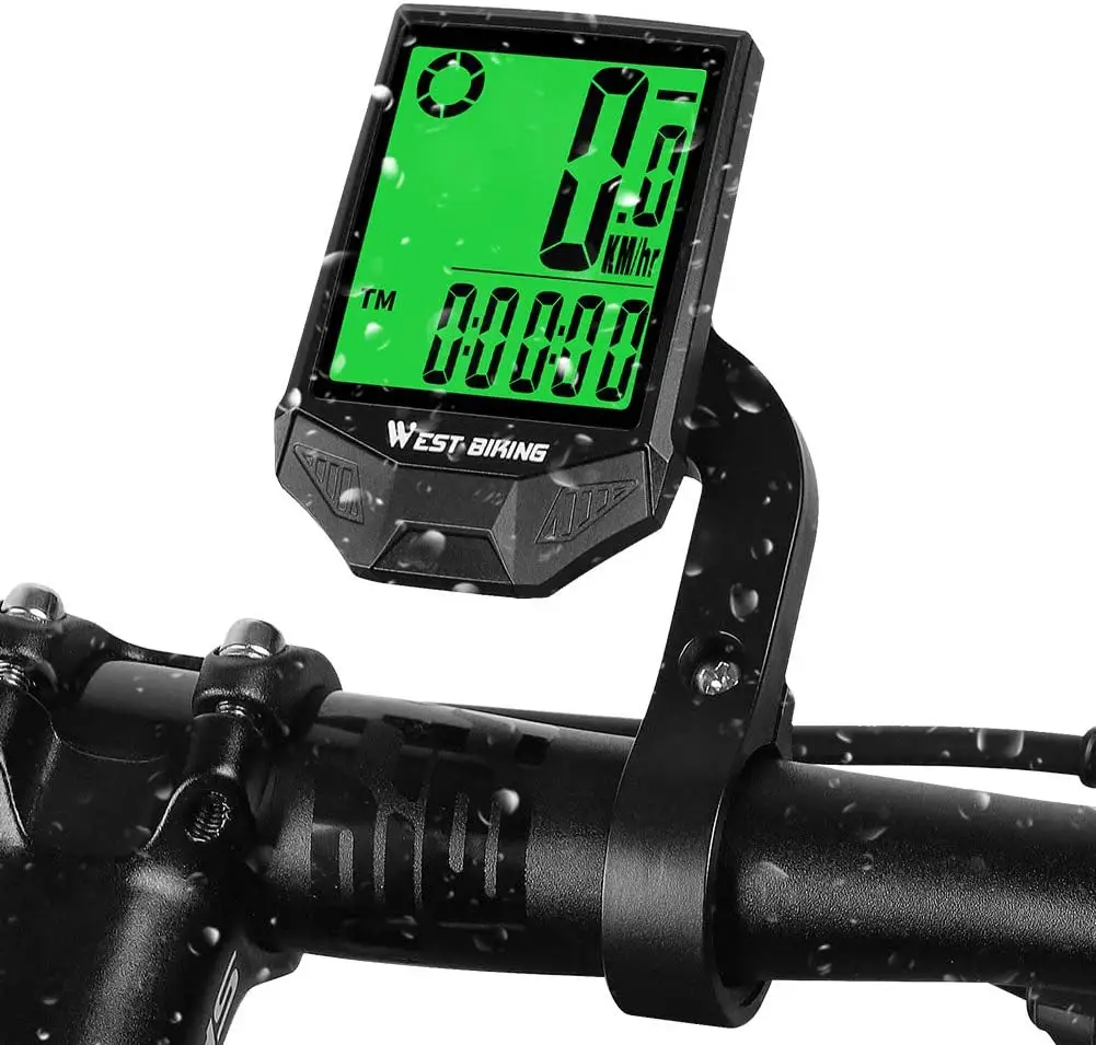 Medidor de velocidad de bicicleta y odómetro, inalámbrico, resistente al agua, con pantalla LCD y Multifunciones