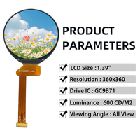 Modul Layar LCD TFT QSPI 1,39 Inci 360*360 Panel Bundar Kecil Drive IC GC9B71 Layar Ips Tft 360*360 Piksel Layar LCD