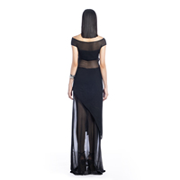 Haute qualité noir femmes robe élégant tricoté Sexy droite parole longueur licou asymétrique maille Sexy robe à la mode