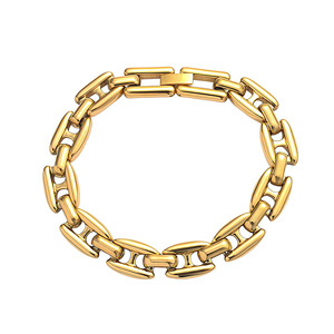 Bracelet à maillons épais en acier inoxydable plaqué or 18 carats pour femme, bijou de mode de luxe, cadeau idéal - Product Image 3