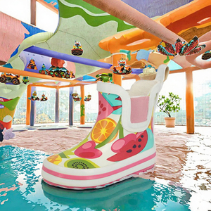 Custom High Quality Girls' Ankle & <b>Bootie</b> Round Toe Waterproof Fun Fruits Design Rubber Rain Boots with EVA Insole - Product Image 3