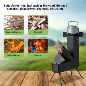 Db Outdoor Camping Rocket Stove Steel Wood Burning Manual Operation 9.44 X 17 X 22 Inches For Picnics <b>Bbq</b> <b>Travel</b> All Seasons - Product Image 4