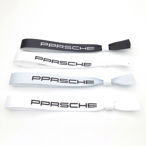 Custom Propaganda Concert Slide Lock Woven Wristbands Plain Fabric Embroidered Entrance Ticket for Event Promotional Wristband