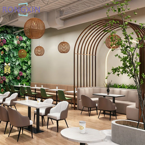 Décoration intérieure moderne pour café commercial, ensemble table et chaises sur mesure pour restaurant et café, design de mobilier de café tendance et personnalisé - Product Image 1