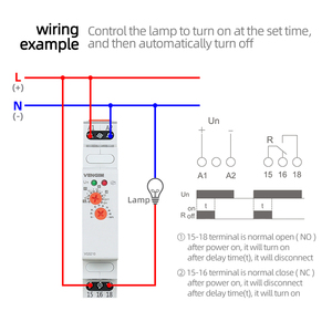 VG5210 VENGIM Off Delay Time Relay 220V Or AC/DC12V-240V <b>Timer</b> Switch By Din Rail L21 - Product Image 4