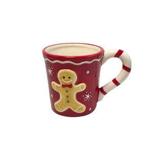 Taza de café de Navidad con <span class=keywords><strong>precio</strong></span> barato, taza de café de cerámica con forma de hombre de jengibre - Product Image 1