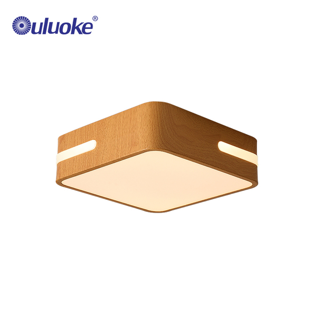 High Performance Indoor Lighting Square Shape 16w 25w 42w Pine Wooden Led Ceiling Light