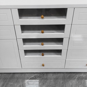 White Nordic Nail Polish Display Cabinet with Drawers Floor Storage Showcase for Nail Salon Beauty Shop - Product Image 3