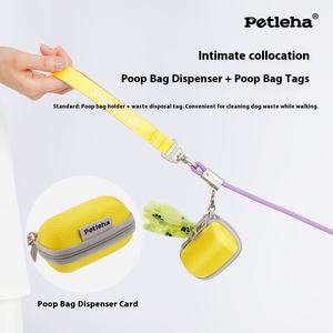 Integrierte kleine Hundeleine und umweltfreundliches klassisches Haustierhalsband mit festem Muster aus Polyester und Handleine - Product Image 2