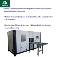 Fraiseuse CNC 5 axes de qualité industrielle OUWO pour le fraisage des extrémités et des montants des profilés en aluminium, PVC et UPVC pour l'équipement d'usine de murs-rideaux