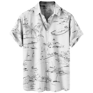 Chemise à manches courtes pour hommes, grande taille, imprimé chat, motif floral d'été, SMLXL2XL3XL4XL5XL - Product Image 4
