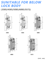 Serrure de porte intelligente à empreinte digitale pour installation facile sur le cloud, en acier inoxydable, étanche IP65, compatible avec l'application TTLOCK, pour plusieurs mortaises