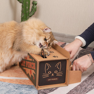 Juguete de cartón interactivo para gatos, tipo Whack-A-Mole, para combatir el aburrimiento y proporcionar diversión. - Product Image 1