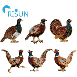 Metall Cartoon niedlichen Vogel Schmuck Pin Brosche Geschenk <span class=keywords><strong>Grouse</strong></span> harte Emaille Anstecknadel benutzer definierte Ring-Hals Fasan Emaille Pin Abzeichen - Product Image 1