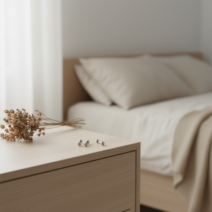 Orecchini a perno con sfera media in acciaio, gioielli alla moda in acciaio inossidabile - Product Image 2