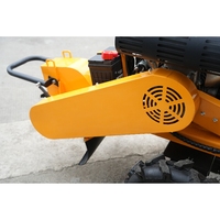 Broyeur de souches thermique 27 CV haute puissance, d'occasion, pour travaux d'arboriculture, avec démarreur électrique et commande à la marche.
