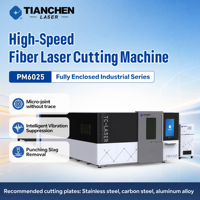 Machine laser à fibre industrielle PM6025 avec refroidissement par eau et commande numérique CNC pour une haute productivité dans le traitement des tôles