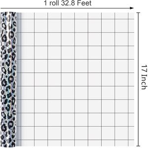 Holographic Leopard Print Wrapping Paper Roll 17 In X 32.8 Ft Shiny Silver Gift <b>Wrap</b> For Birthday Baby Shower <b>Bridal</b> Shower - Product Image 3
