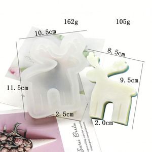 Wholesale DIY 3D <b>Christmas</b> Decorative Tree Gingerbread Man Deer Hand Custom White Eco-Friendly 3-Piece <b>Silicone</b> Candle <b>Mold</b> - Product Image 4