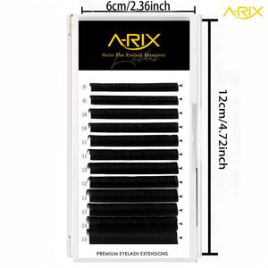 ขนตาปลอม A-RIX รุ่นพรีเมียม แบบแบน รูปทรงวงรี งอน L ปลายแยก สีเทาดำด้าน นุ่มพิเศษ ขนแคชเมียร์ สำหรับต่อขนตาแบบเส้นต่อเส้น ขายส่ง - Product Image 6