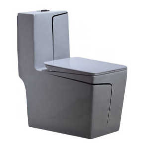 Gray Surround <strong>Black</strong> Line Square Floor Installation <strong>Toilet</strong> Ceramic Integrated <strong>Toilet</strong> - Product Image 1
