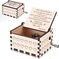 Nouvelle Arrivée - Boîte à Musique en Bois Personnalisée à Manivelle, Gravée au Laser - Style Artisanat Populaire Écologique, 10 Secondes de Durée Sonore