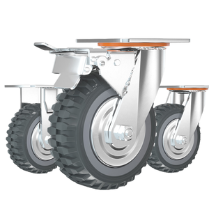 Zhuojiang Power 60kg draagvermogen <span class=keywords><strong>3</strong></span>" 4" 5" industriële zware rubberen zwenkwiel platformwagen met rem en draadbescherming - Product Image 1