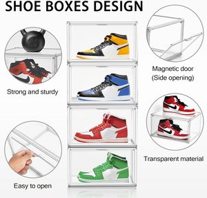 Transparent PP Injection <b>Foldable</b> Stackable Magnetic Door High Quality Sneakers Shoe <b>Box</b> - Product Image 3